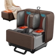 Comfier 2-in-1 Shiatsu Foot Massager & Heated Ottoman, Calf Leg Foot Massage Machine with Heat, Vibration, Air Compression for Plantar Fasciitis