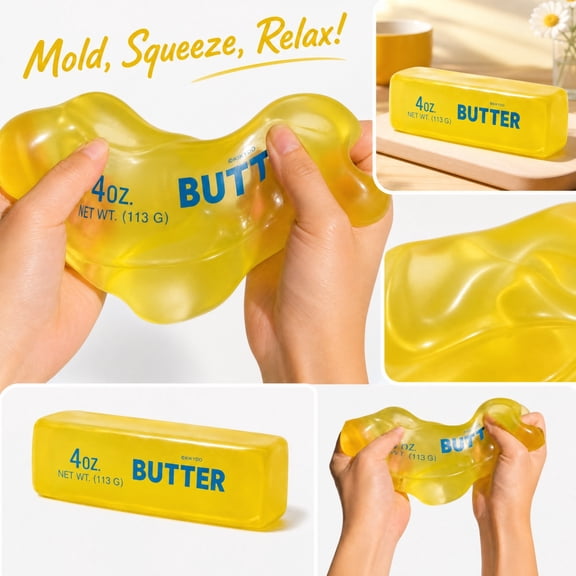 Giant Butter Squi-shy Slow Rising Squi-shy Fidget Toys, Stress Relief Sensory Toys for Adult, Party Favors Office Desk Gadgets