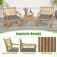 thumbnail image 4 of GVN 3 Piece Wood Patio Furniture Set with Seat Cushions and Acacia Wood Frame-Gray, 4 of 6