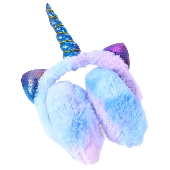Supvox Blue Unicorn Earmuff for Kids Plush Ear Warmer Perfect for Winter Ear Cover and Ideas
