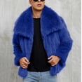 thumbnail image 3 of ZUKMRJPC Mens Vintage Faux Fur Coat Winter Warm Long Sleeve Open Front Cardigans Solid Color Soft Comfy Loose Fit Lapel Thick Jacket, 3 of 7