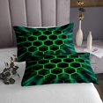 thumbnail image 3 of Erosebridal Chic Honeycomb Coverlet Set King, Lime Green Bedding Set, Abstract Geometry Decor, 3 of 5