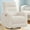 Corduroy White, variant on BaseBeauty Swivel Electric Recliners, Nursery Rocking Chair Electric Recliner with Type-C & USB Port, Swivel Glider Recliner with Double Pockets, Corduroy White