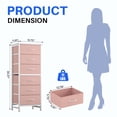 thumbnail image 2 of EDX 6 Drawer Fabric Dresser for Bedroom , Storage Organizer, Wide Chest of Drawers for Closet, Clothes,TV Stand, Pink, 2 of 7