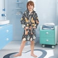 thumbnail image 5 of FORMRS Niños Bathrobe Unisex Hooded Robe Soft Plush Pajamas Sleepwear, Size 10-12T, Orange Dinosaur, 5 of 7
