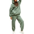 thumbnail image 3 of Blotona Women 2 Piece Jogger Set Long Sleeve Hoddie Sweatshirt Oversized Pullover Matching Sweatpants Tracksuit for Teen Girl, 3 of 8