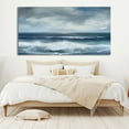thumbnail image 2 of Seascape Canvas Wall Art Original Ocean Oil Painting Seascape Handmade Acrylic Wall Art Blue Sea Waves Wall Decor Gift,Unstretched,Frameless,(81*162cm)32*64Inches, 2 of 5
