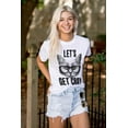 thumbnail image 3 of Cat with Glasses Let's Get Cray Funny Women's Graphic T Shirt Tees Brisco Brands S, 3 of 5