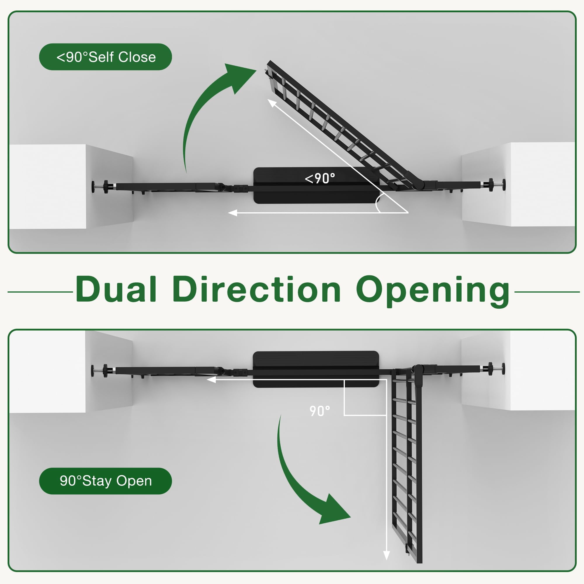 Cofiyard 55" Extra Tall Pet Gate, Dog Gate with 1.37" Gap,Adjustable 29.9"-45.3" Wide Metal Cat Gate, Auto Close Pet Gate for Doorway, No Drilling,Black