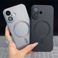 thumbnail image 4 of Luxury Matte TPU Soft Shockproof Phone Case For iPhone 16 15 14 Plus 13 12 11 Pro Max Magnetic For Magsafe Wireless Charge Cover Grey For iPhone 14 ProMax, 4 of 6