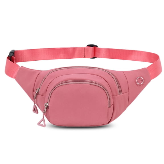 Fanny Packs for Women Plus Size, Nylon Workout Walking Belt Bag Super lightweight Running Waist Hip Bag Fashion Men Crossbody-Pink