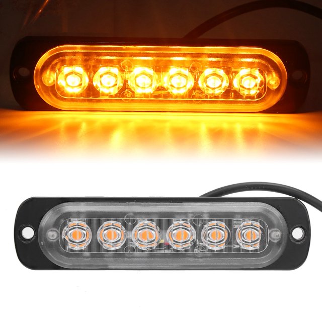 Peahefy Light Bulbs For Cars Rolling Car Truck Signal Warning Light Strobe Light Emergency Flashing Warning Signal Lamp 12V 6LED