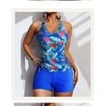 thumbnail image 2 of Women's High Waist Two-Piece Swimsuit - Double Straps, Solid Color Stitching, 2 of 2