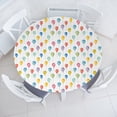 thumbnail image 3 of Ambesonne Cartoon Fitted Round Tablecloth, Colorful Festive Balloons, 45"- 56" Diameter, Multicolor, 3 of 5