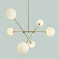 thumbnail image 3 of Mid Century Six Globe Light Brass Ceiling Sputnik Chandelier Pendant Light, 3 of 8