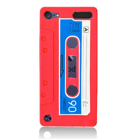 iPod Touch 6th Generation Case, iPod Touch 5th Generation Case, by Insten Cassette Tape Rubber Silicone Soft Skin Gel Case Cover For Apple iPod Touch 5th