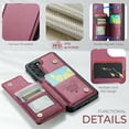 thumbnail image 5 of Dteck for Samsung Galaxy S23 Plus Case with Card Holder, Magnetic Durable Leather Wallet Case for Women Men with RFID Blocking Kickstand Shockproof Cover for Galaxy S23+,Winered, 5 of 10
