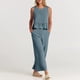 thumbnail image 2 of Conjunto de pantalones largos para mujer Conjunto de pantalones de 2 piezas de algodón con cuello redondo Conjunto de diario plisado, 2 of 7