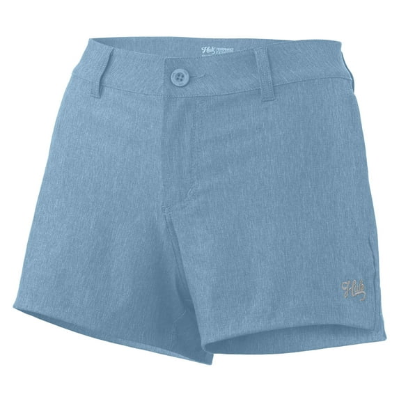 HUK Womens Drifter Size 6 Ice Blue Heather Deck Shorts With Pocket