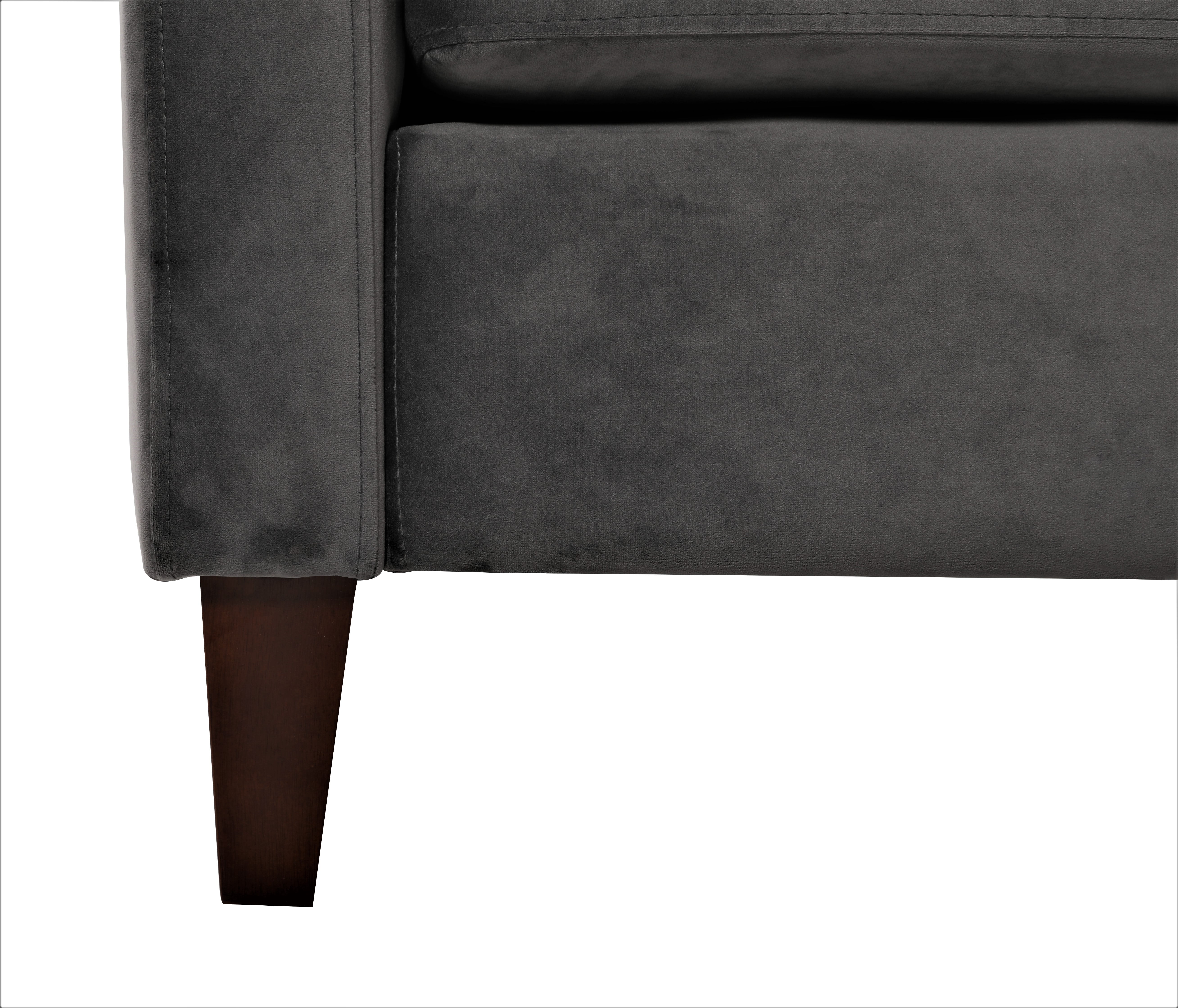 Uspridefurniture Lisette 33.07'' Velvet Square Arm Chair,Gray