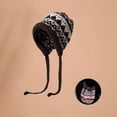 thumbnail image 2 of kaondbfi Women's Summer Outdoor Travel Essentials Accessories Beanie Hats for Women Hat Thickened Warm Ear Small Wool Cold Proof Knitted Baotou Lei Feng Hat, 2 of 4