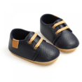 thumbnail image 2 of Newborn Baby Boy High Grade PU Lace-up Non-slip Soft Sole Toddler Frist Waliking Shoes, 2 of 11
