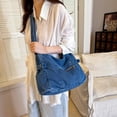 thumbnail image 4 of Sunyuer Women Vintage Washed Denim Hobo Bag, Large Capacity Multi Pocket Denim Crossbody Tote Purse, Daily Commuter Travel Shoulder Handbag, 4 of 8