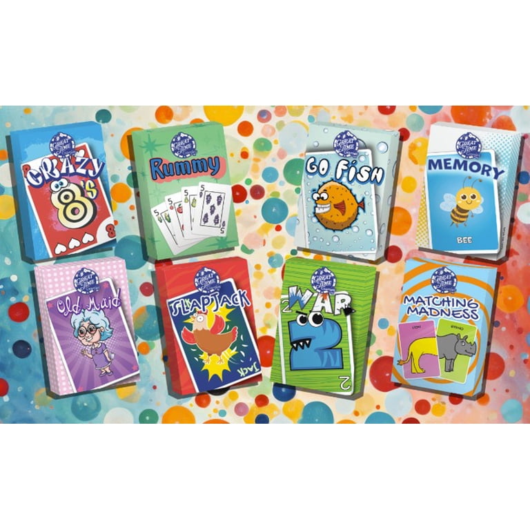【お子様プレゼント用】人気カードゲーム詰め合わせお楽しみセット(2人分) 8 in 1 Tin of Kids Classic Card Games Featuring Family Favorites