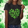 thumbnail image 2 of Womens St Patricks Day Tees Festival Printed Graphic Short Sleeve Crew Neck Casual Summer Tshirts Tops (L, Black), 2 of 5