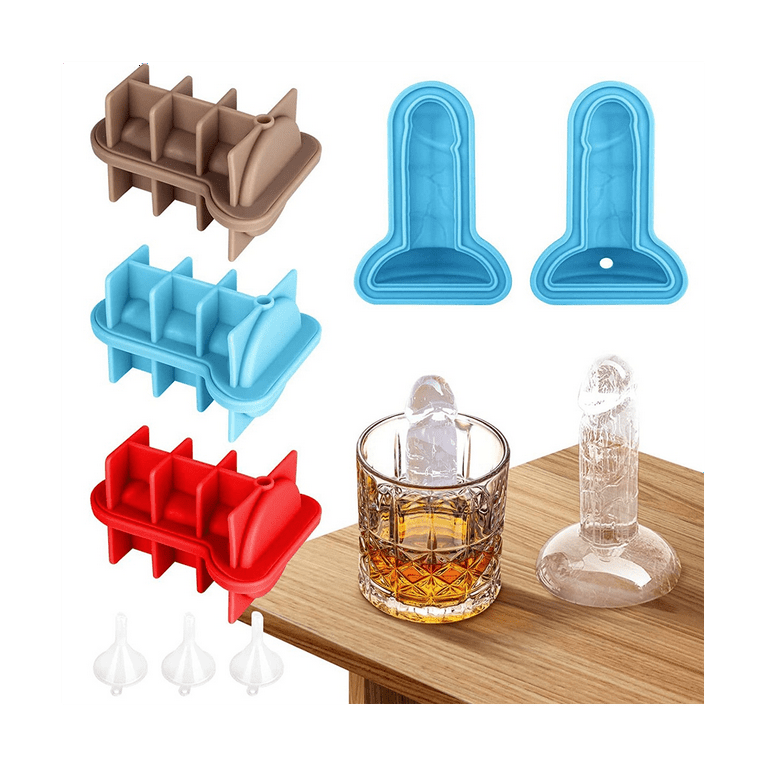 3Pcs Prank Silicone Ice-Cube Trays for Bachelorette Party,Funny for  Chilling Cocktails Whiskey Tea Drinks 