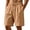 PW107_Earthy Yellow, variant on Mens Bermuda Linen Shorts Knee Length Elastic Waist Drawstring Shorts Casual Wide Leg Summer Shorts with Pockets Light Blue S