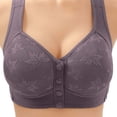 thumbnail image 3 of VISALY Daisy Lace Bras for Older Women Front Closure Bras Front Button Bras Full Support Bras Breathable Bras Bras with Snaps Convenient Front Bras Comfort Bras Underwear for Elderly Women Purple 38, 3 of 3