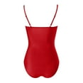 thumbnail image 5 of yueewhu Women One Piece Swimsuit Ring Linked Swim Bathing Suit Sexy Cut Out Monokini Swimwear (Red, XL), 5 of 8