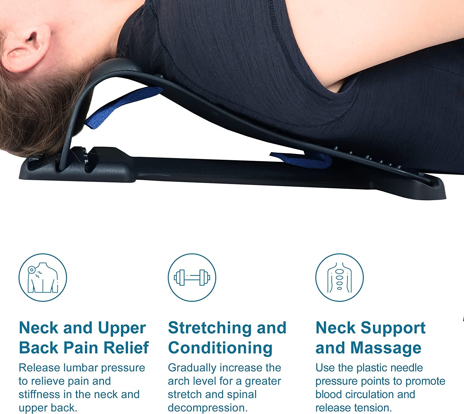 iGelSoles Neck Stretcher, Multi-Level Neck Massager for Migraine Relief, Cervical Traction Device for Neck Pain Relief, Neck and Shoulder Relaxer for Neck Decompression