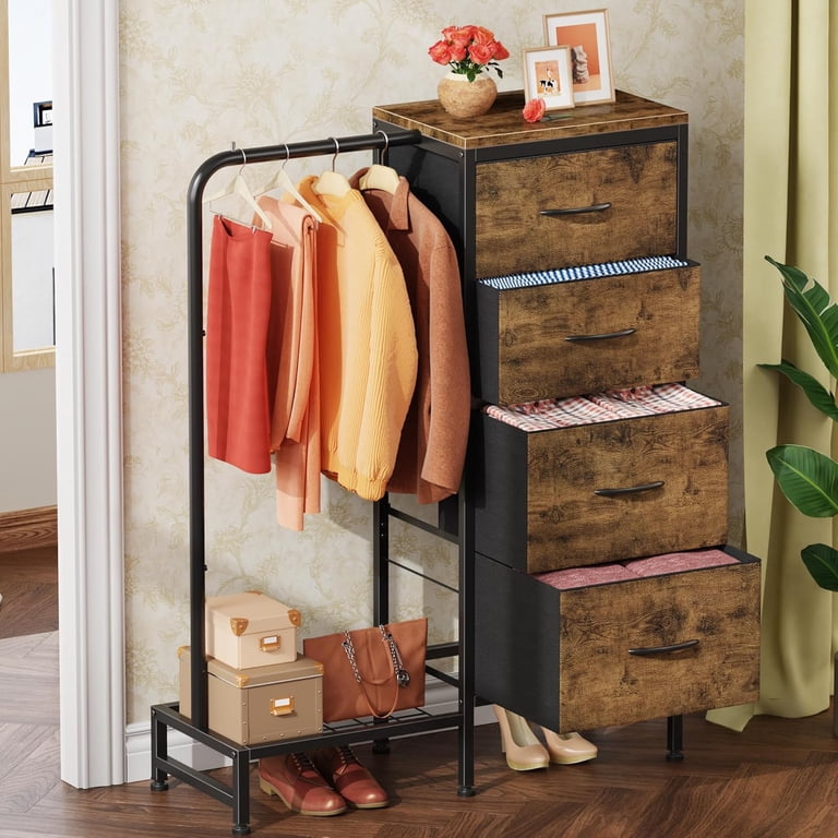 small dresser closet Oak Midcentury Dresser Five Drawers Storage Organizer