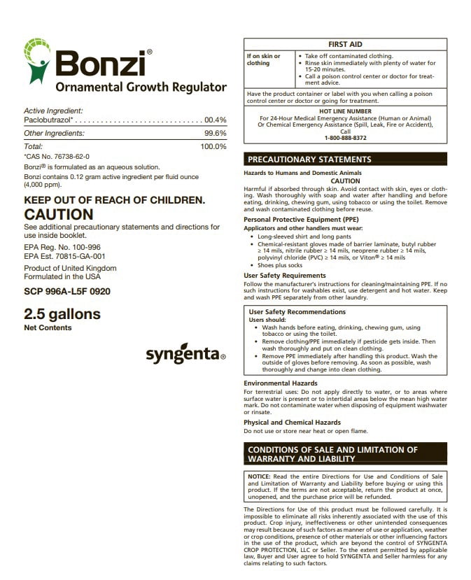 Bonzi Ornamental Plant Growth Regulator - 32 fl oz Bottle by Syngenta