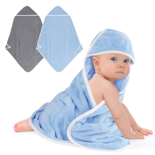 Toallas con Capucha UNIMADE para Recién Nacidos Paquete de 2, Coral Fleece Suave