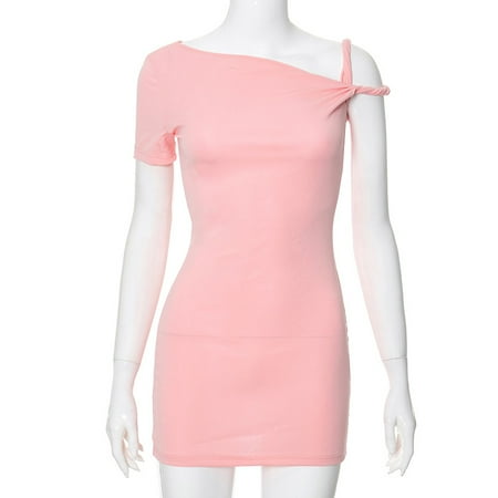 XiaoBanDeng Summer New Shoulder Sexy Bag Hip Asymmetric Dress