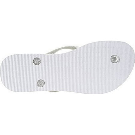 - Havaianas Womens SLIM LOGO METALLIC SANDAL, GREY, 41/42