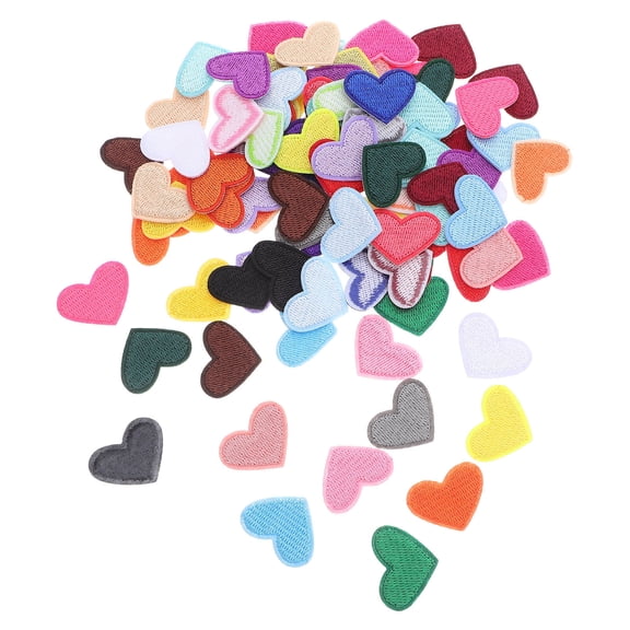 ETHZZLE 93-Piece Assorted Color Heart Iron-On Patches for Clothing Repair, Crafts, Sewing, and Decoration Projects