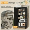thumbnail image 4 of Black Pantry Storage Cabinet,71" Kitchen Pantry with Doors and 4 Adjustable Shelves, Metal Storage Cabinet, for Office, Home, Garage, School, 4 of 8