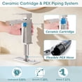 thumbnail image 6 of Wowkk Sanitary Ware Single Handle Bathroom Sink Faucet Modern SUS304 Stainless Steel Bathroom Faucet with Pop-up Drain and Water Supply Line, Faucets for Bathroom Vanity RV Sink, Brushed Nickel, 6 of 10