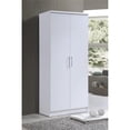thumbnail image 3 of Pemberly Row 2 Door Wooded Armoire with 4 Shelves in White Finish, 3 of 7
