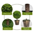 thumbnail image 4 of Patiojoy 2-Piece 24" Artificial Plant Ball Tree Round Decorative Planter, 4 of 5