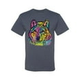 thumbnail image 3 of Colorful Majestic Neon Atric Wolf | Dean Russo Art Animal Lover Men's T-Shirt, Vintage Heather Blue, XL, 3 of 5