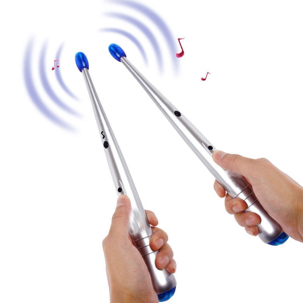 Great Musical Instrument Toy for Kids Lights Up with Motion Wireless Air Drum Sticks Lightweight Rhythm 