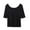 A_ Black, variant on Women's Solid Color Short Sleeve Round Neck Top - Perfect for Layering and Everyday Wear Bottoms Shirts Army Green L