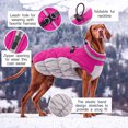 thumbnail image 5 of Kuoser Dog Winter Coat, Waterproof Windproof Fleece Padded Jacket with Reflective Trim and Leash Ring for Large Dogs, RoseRed, XXXL, 5 of 9