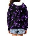 thumbnail image 3 of DISNIMO Butterfly Hoodie for Girls Kids Zip Up Hoodie Girls Size 6-7 Hoodies Zipper Sweatshirt Girls Hooded Sweatshirts Boys Children Hooded Jacket Little Kids Girl Animal Hoodies with Print Purple, 3 of 7