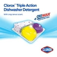 thumbnail image 4 of Clorox Triple Action + Oximax Dishwasher Detergent Pacs Lemon 41CT, 4 of 10